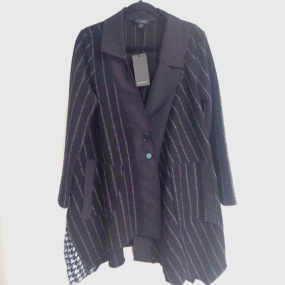Luukaa Sunniva Miexed Media Long Jacket/Coat - Size M (2) NWT - Picture 6 of 11